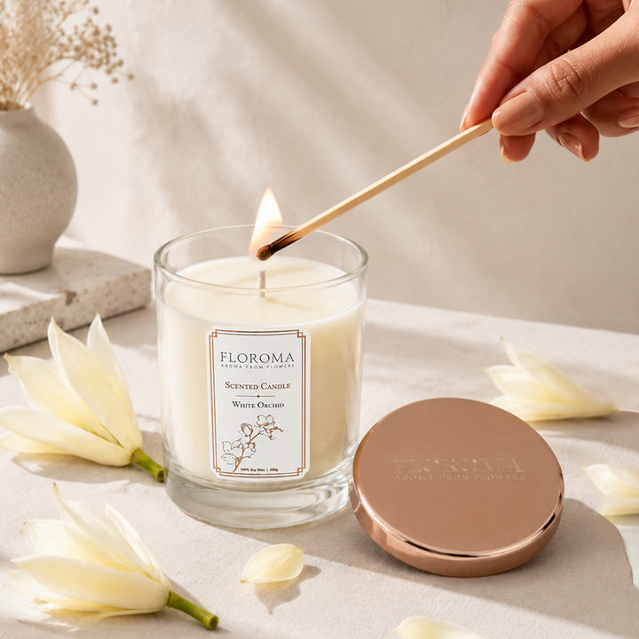 White Orchid Scented Candle