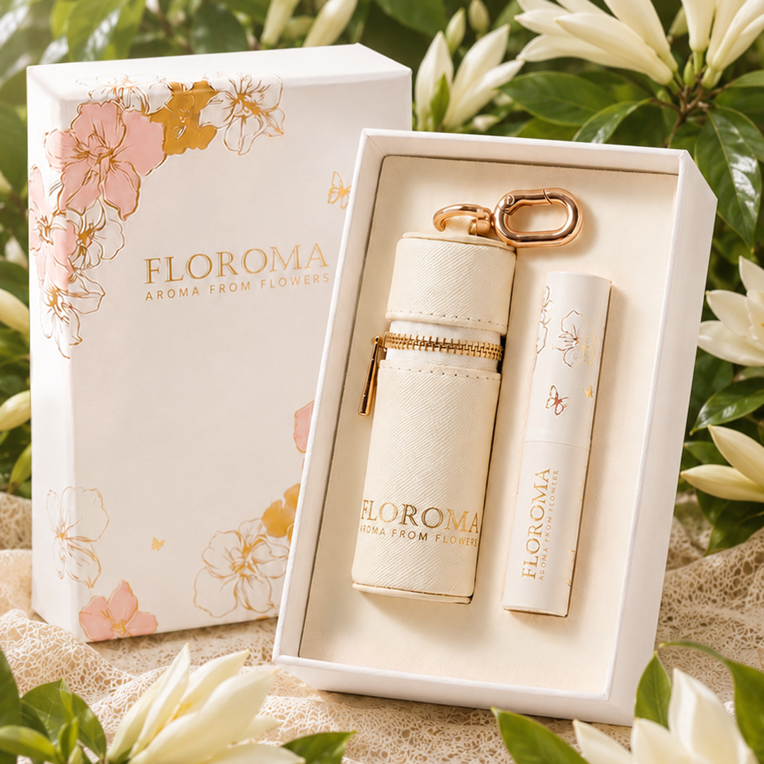 【Summer Limited Edition】Portable Leather Charm Gift Set (Includes White Orchid Velvet Solid Perfume Balm)