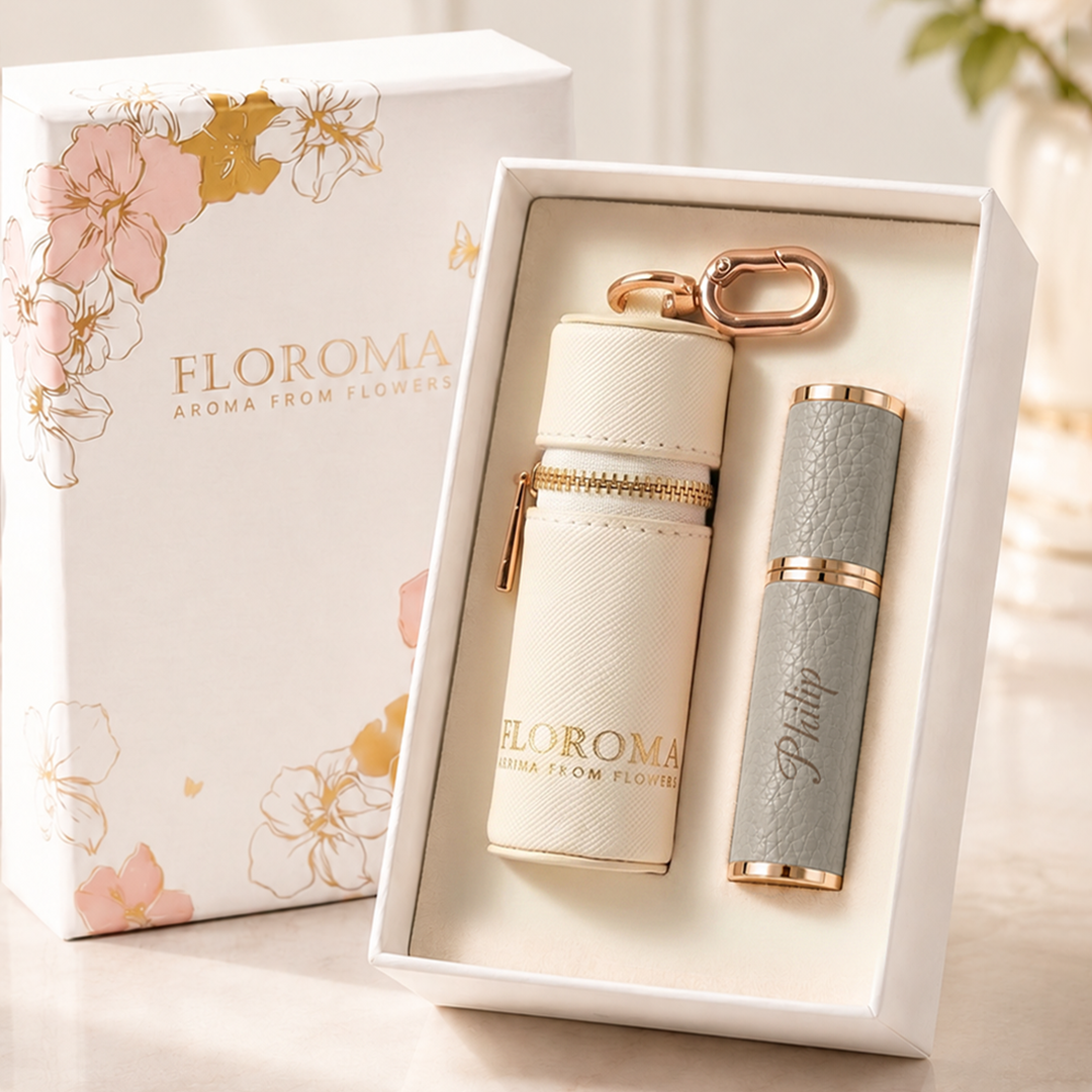 Perfume Leather Pouch Gift Set (Free Engraving Refill Bottle)