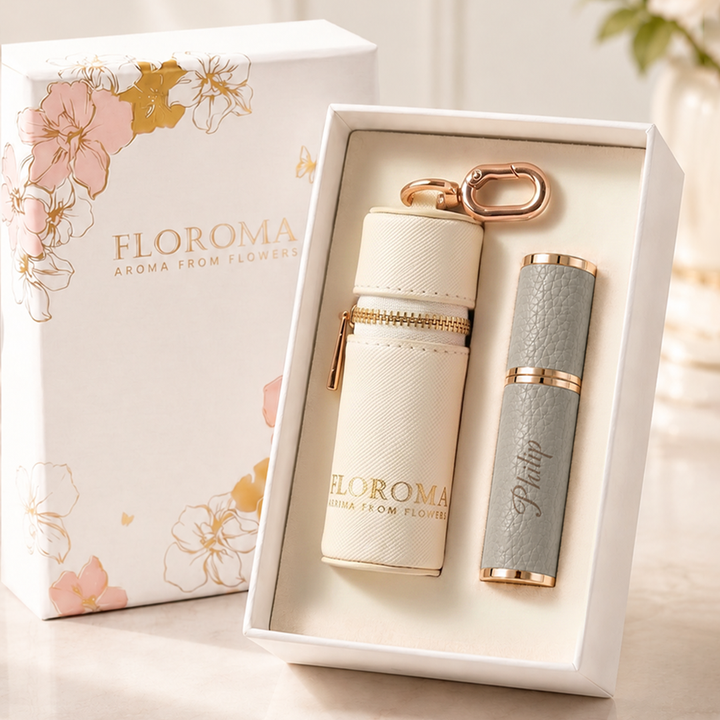 Perfume Leather Pouch Gift Set (Free Engraving Refill Bottle)