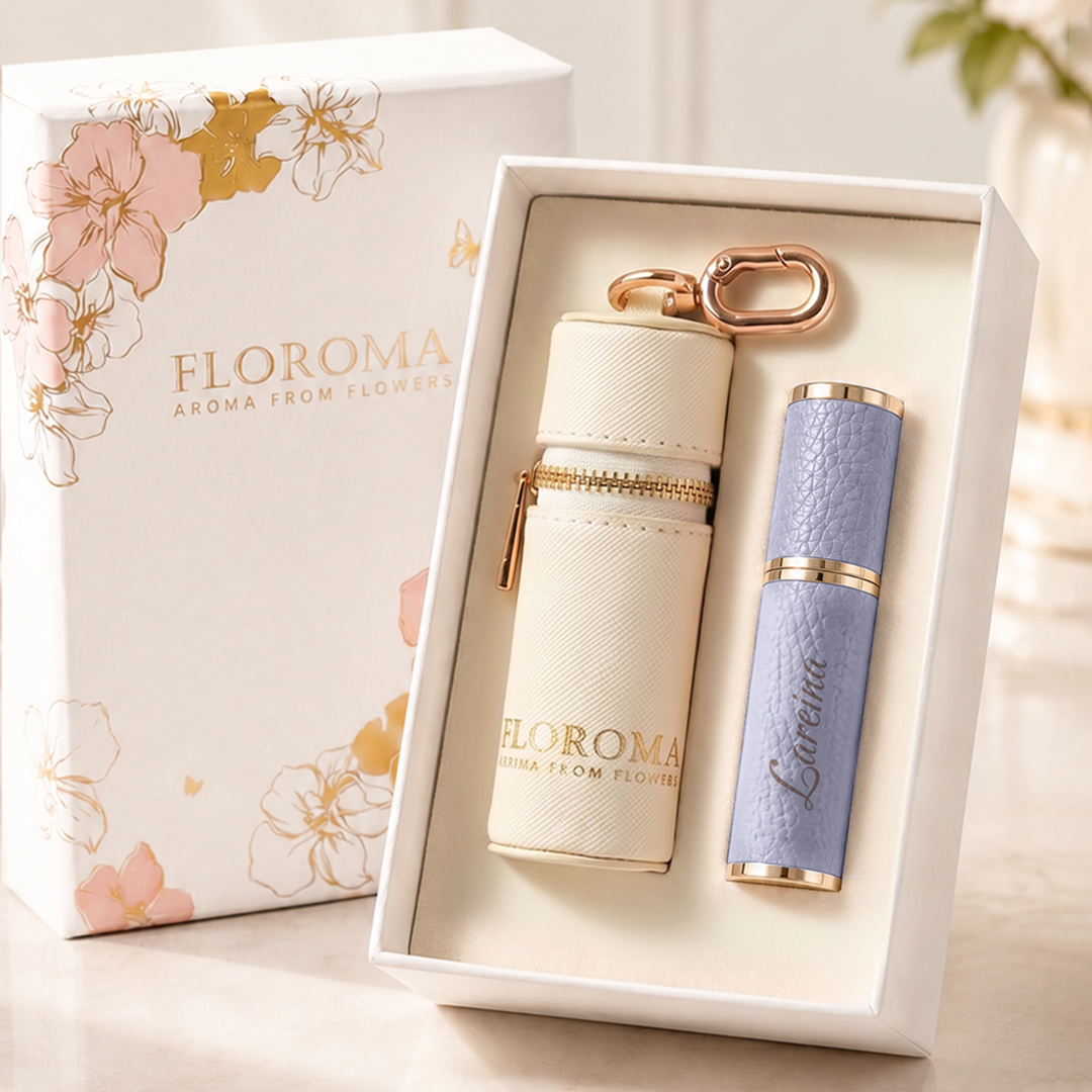 Perfume Leather Pouch Gift Set (Free Engraving Refill Bottle)