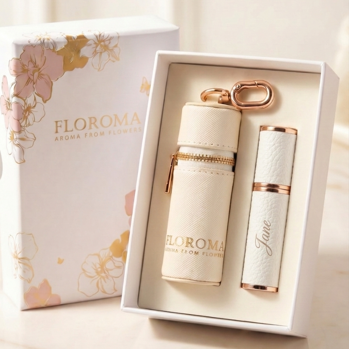 Perfume Leather Pouch Gift Set (Free Engraving Refill Bottle)
