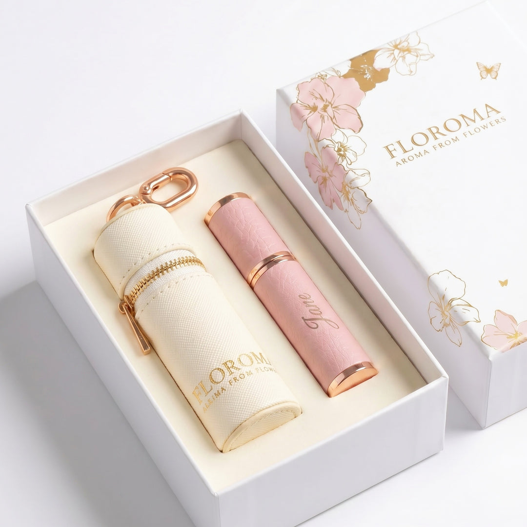 Perfume Leather Pouch Gift Set (Free Engraving Refill Bottle)