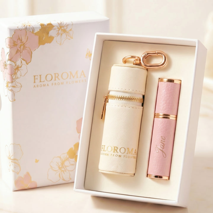 Perfume Leather Pouch Gift Set (Free Engraving Refill Bottle)