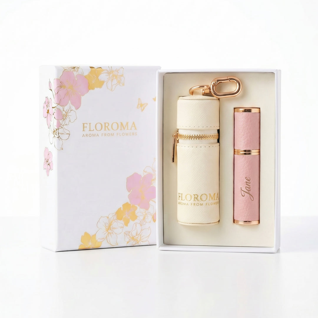 Perfume Leather Pouch Gift Set (Free Engraving Refill Bottle)