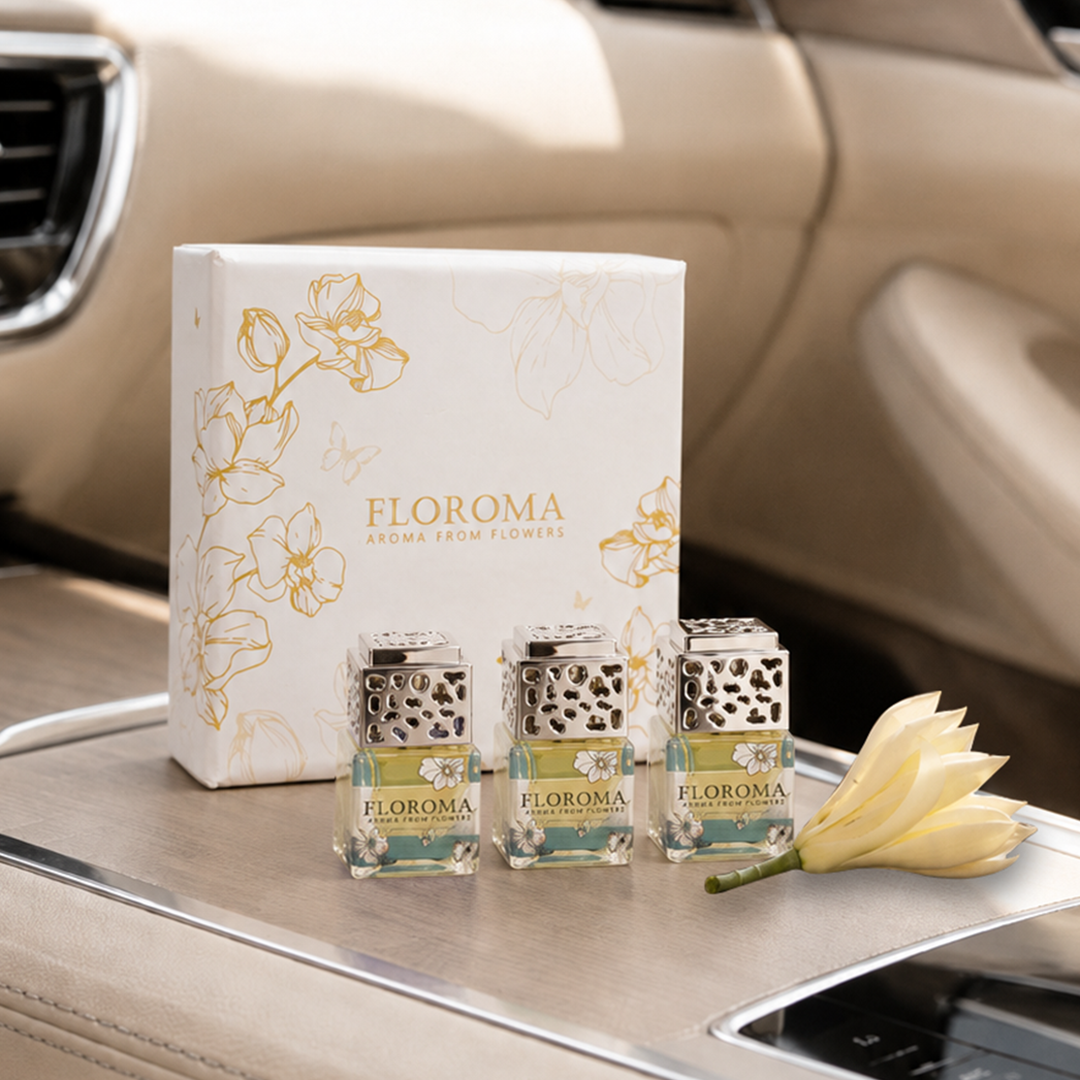 Car Diffuser Set《White Orchid》: 1 Set with 3 Diffusers