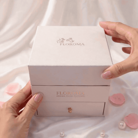 【Perfect Gift Set】Double-Drawer Floral Box + Perfume Set (35ml + 10ml)