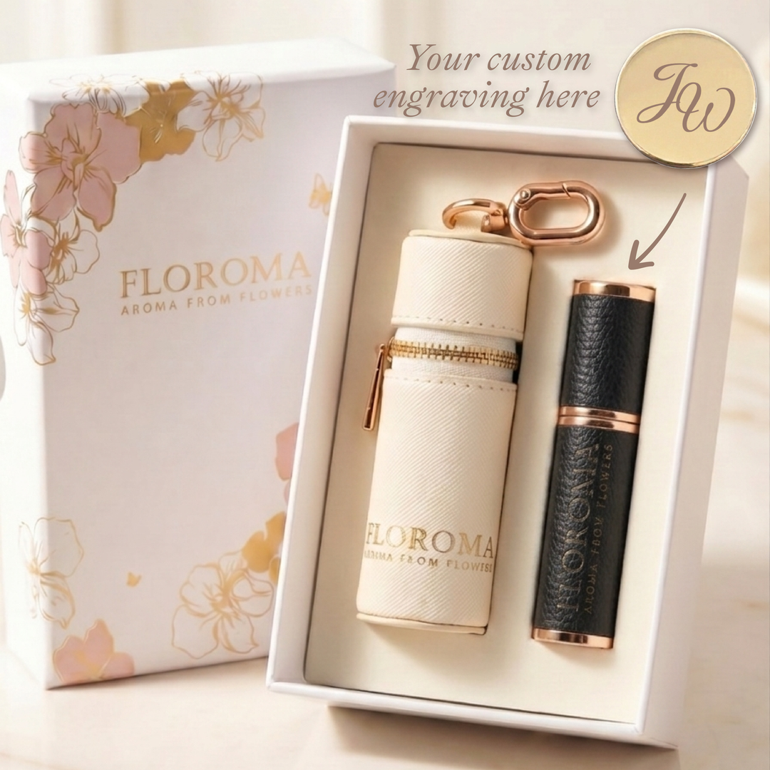 Perfume Leather Pouch Gift Set (Free Engraving Refill Bottle)