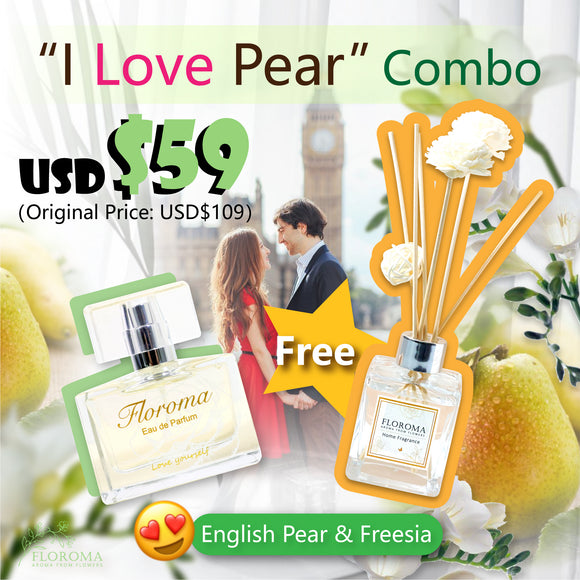 【Valentine Special】USD$59 《I Love Pear Combo》Perfume + Home Diffuser！