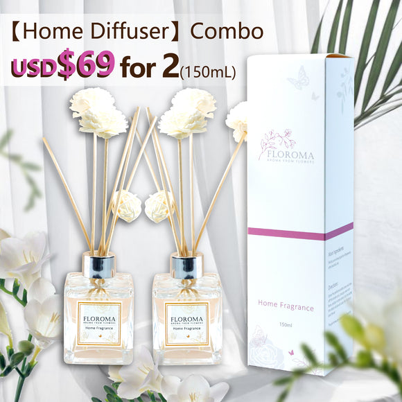 Floroma【Home Diffuser】Combo：USD$69 for 2 Large Diffusers (Any 2 Scents)